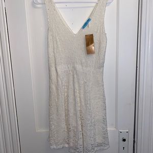 White Flowy Lace Dress